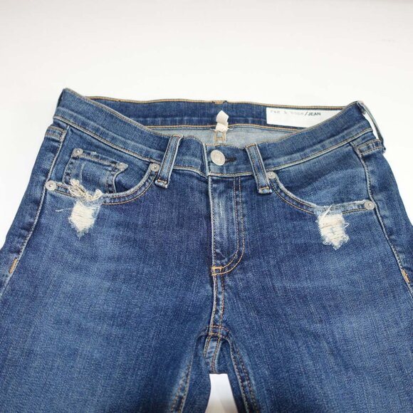 Rag & Bone Women's Skinny Jeans Size 25 Blue Low Rise 28" Inseam La Paz Wash - Picture 2 of 8